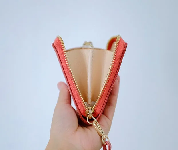 Handmade LEATHER Womens Zipper Small Wallet Leather Tassels Small Wallet FOR Women