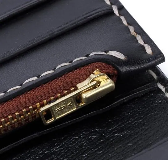 Handmade Leather Zebra Tooled Mens Chain Biker Wallet Cool Leather Wallet With Chain Wallets for Men