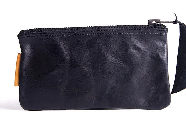 Handmade long wallet leather men phone zip clutch vintage wallet for men