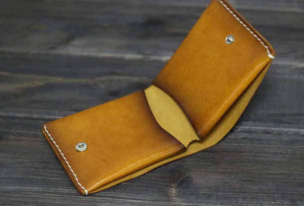 Handmade Men billfold leather wallet men vintage brown coffee wine wallet for him
