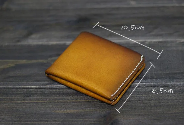 Handmade Men billfold leather wallet men vintage brown coffee wine wallet for him