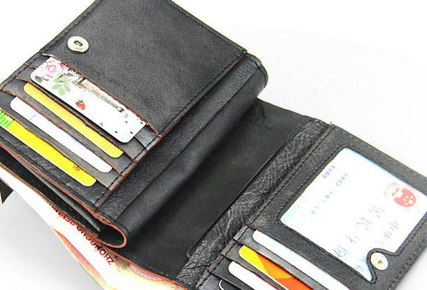 Handmade men billfold leather wallet men vintage brown gray billfold wallet for him