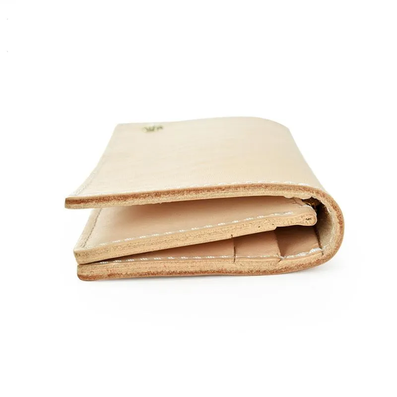 Handmade Studded Mens Light Beige Leather Long Wallets Cool Bifold Long Wallet for Men