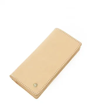 Handmade Studded Mens Light Beige Leather Long Wallets Cool Bifold Long Wallet for Men