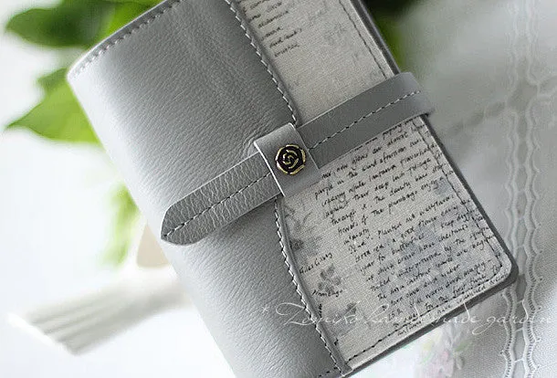 Handmade sweet cute split joint leather billfold passport bifold wallet for women/lady girl