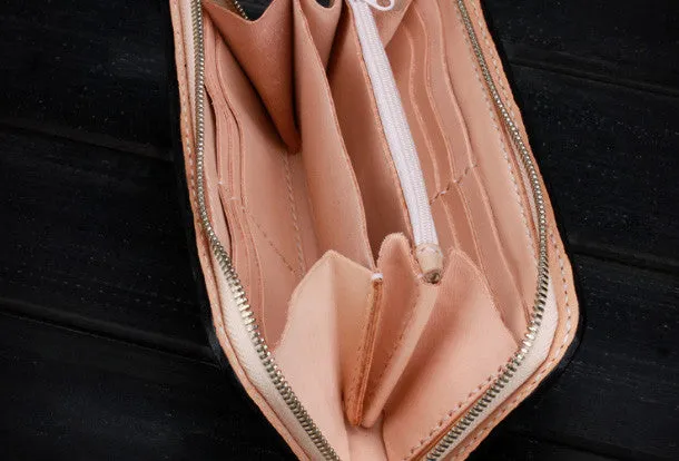 Handmade Tooled Long leather Black floral wallet leather men clutch Tooled wallet