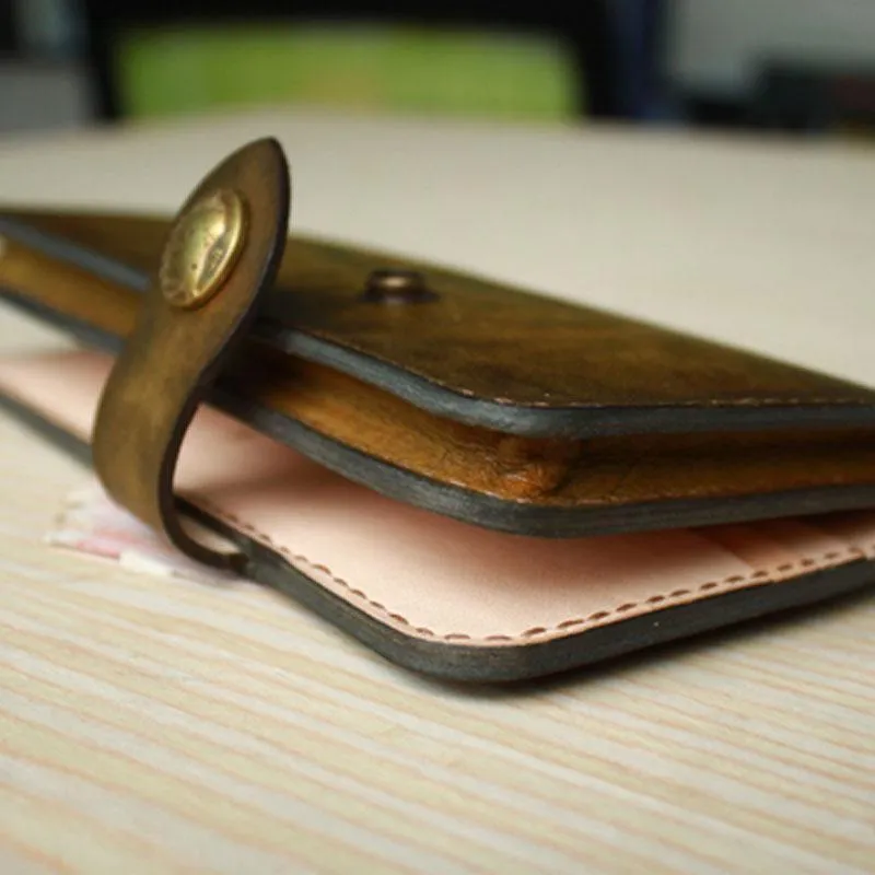 Handmade Tooled Mens Leather Long Biker Wallet Cool Long Chain Wallet for Men