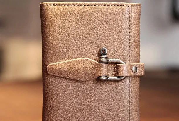 Handmade vintage purse leather wallet billfold wallet coin wallet green beige women