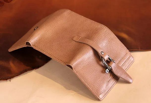 Handmade vintage purse leather wallet billfold wallet coin wallet green beige women