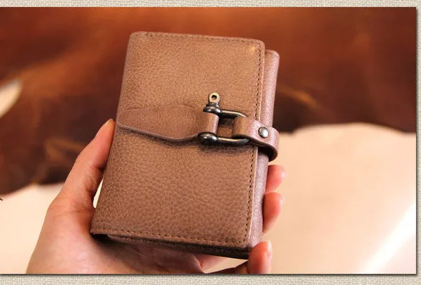 Handmade vintage purse leather wallet billfold wallet coin wallet green beige women