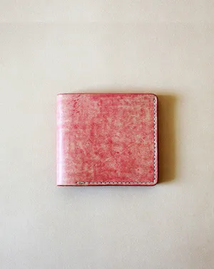 Handmade vintage red cute leather billfold ID card holder bifold wallet for women/lady girl
