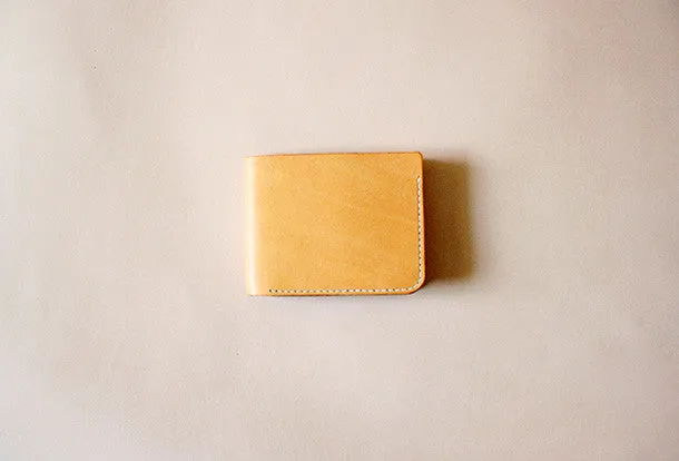 Handmade vintage yellow cute leather billfold ID card holder bifold wallet for women/lady girl