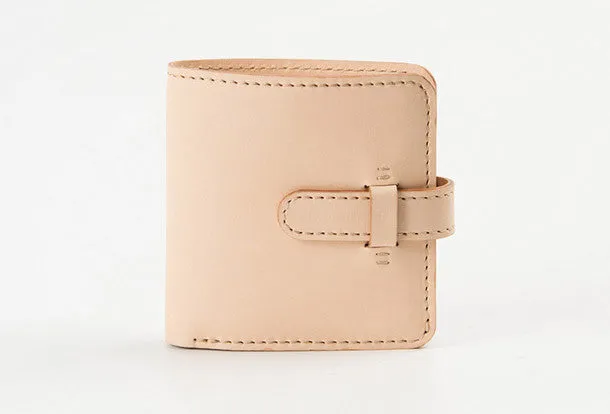 Handmade women billfold leather wallet beige vintage brown navy billfold wallet for her