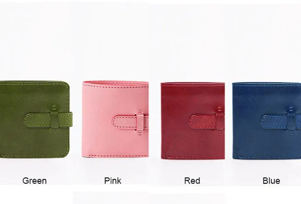Handmade women billfold leather wallet beige vintage brown navy billfold wallet for her