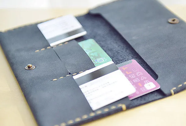 Handmade Women Leather Long Wallet Purse Clutch Wallet Constellation