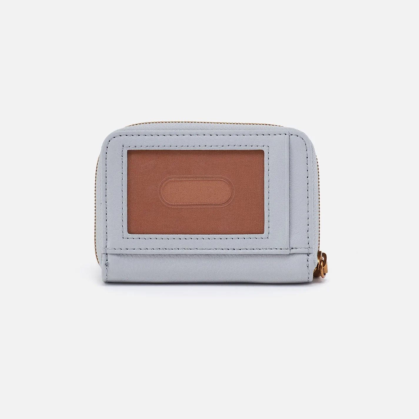 Hart Card Case In Pebbled Leather - Blue Pearl