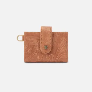 Jean Accordian Card Case In Tooled Embossed Leather - Saddle Tooled Emboss