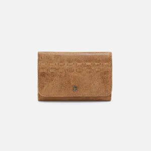 Jill Trifold Wallet In Buffed Leather - Whiskey