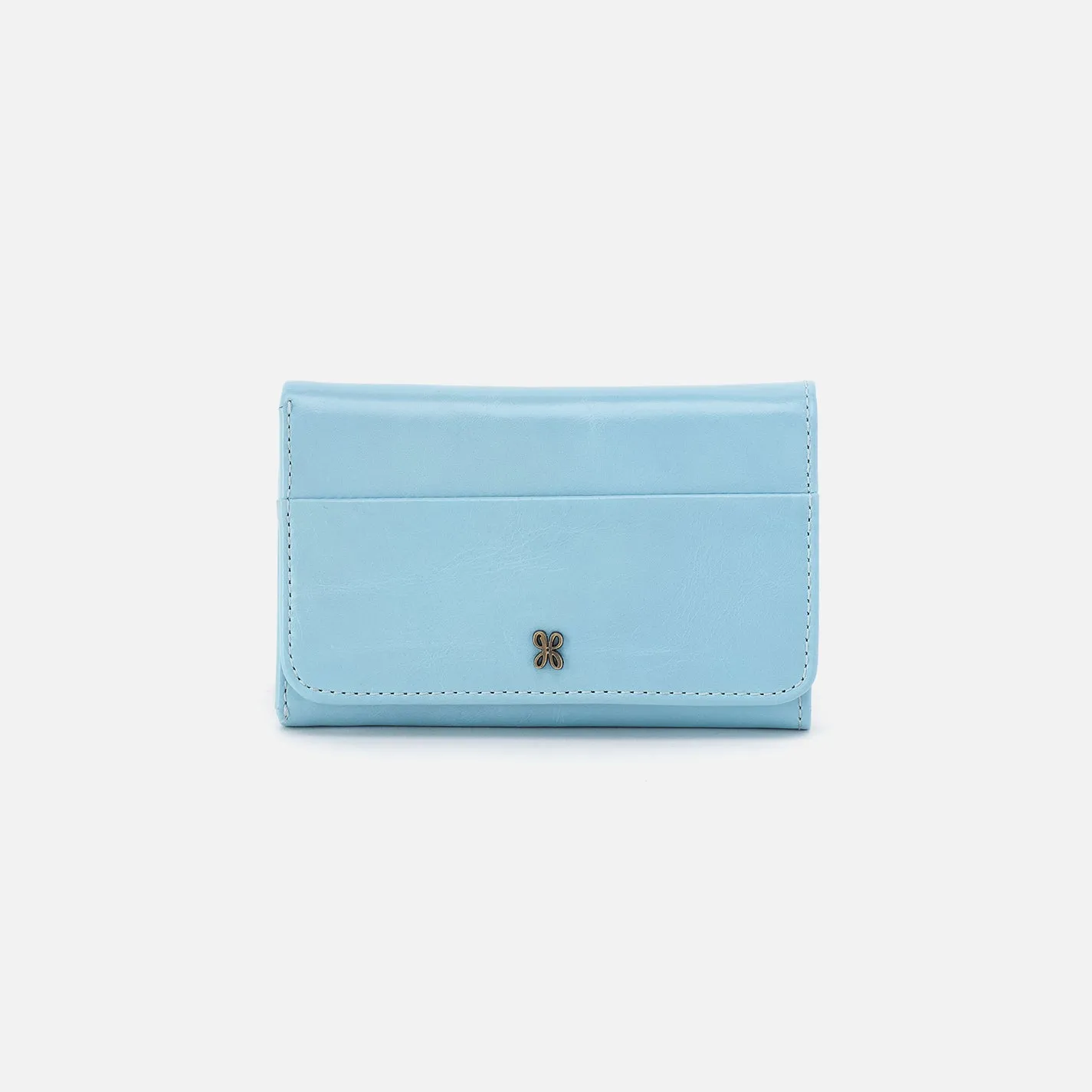 Jill Trifold Wallet In Polished Leather - Stratosphere
