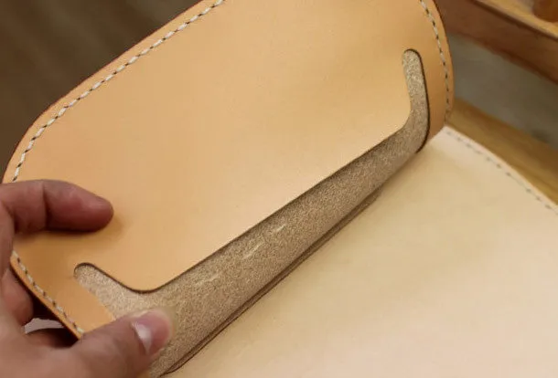 Leather Chain Wallets Handmade Biker Wallet beige Leather Biker Wallet with Chain Bifold Long Wallet for Men