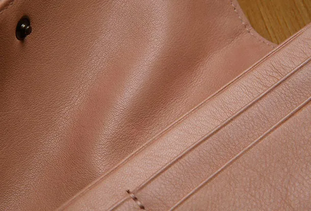 Leather Cute Womens Long Slim Wallet Bifold Long Wallet Clutch For Women