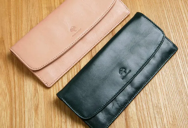 Leather Cute Womens Long Slim Wallet Bifold Long Wallet Clutch For Women