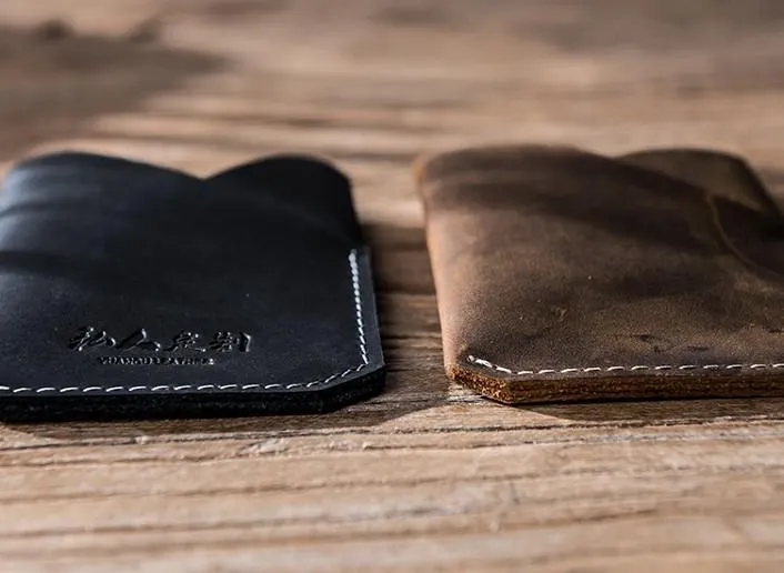 Leather Men Slim Small Card Wallet Change Small Wallet for Men