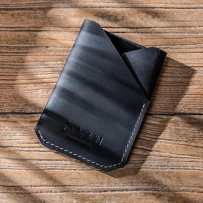 Leather Men Slim Small Card Wallet Change Small Wallet for Men