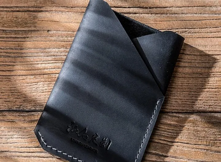 Leather Men Slim Small Card Wallet Change Small Wallet for Men