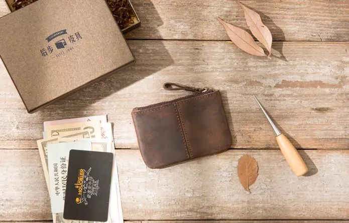 Leather Mens Card Holders Slim Front Pocket Wallet Coin Wallet for Men