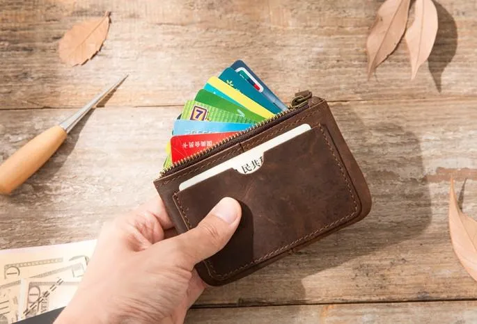 Leather Mens Card Holders Slim Front Pocket Wallet Coin Wallet for Men