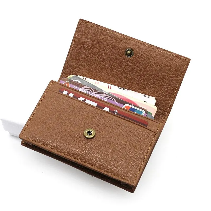 Leather Mens Card Wallet Front Pocket Wallet Small Slim Wallets Change Wallet for Men