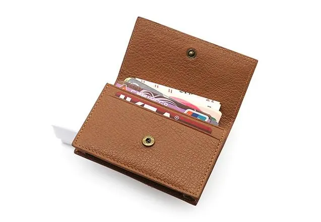 Leather Mens Card Wallet Front Pocket Wallet Small Slim Wallets Change Wallet for Men