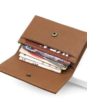 Leather Mens Card Wallet Front Pocket Wallet Small Slim Wallets Change Wallet for Men