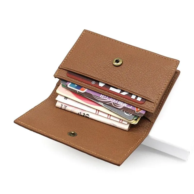 Leather Mens Card Wallet Front Pocket Wallet Small Slim Wallets Change Wallet for Men