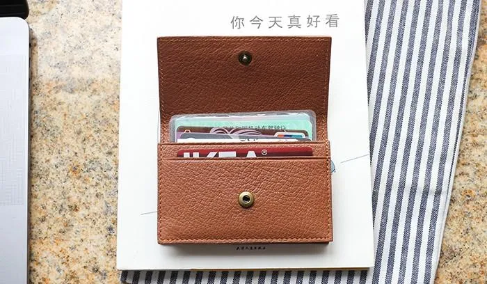 Leather Mens Card Wallet Front Pocket Wallet Small Slim Wallets Change Wallet for Men