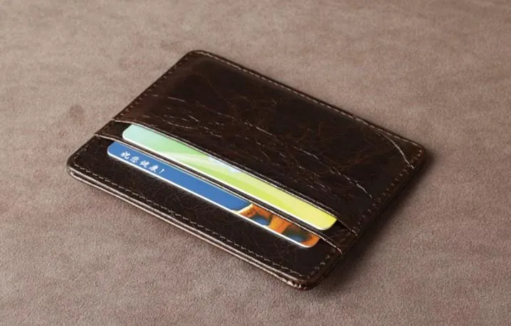 Leather Mens Cool Slim Front Pocket Wallets Leather Wallet Men Small Wallets  for Men