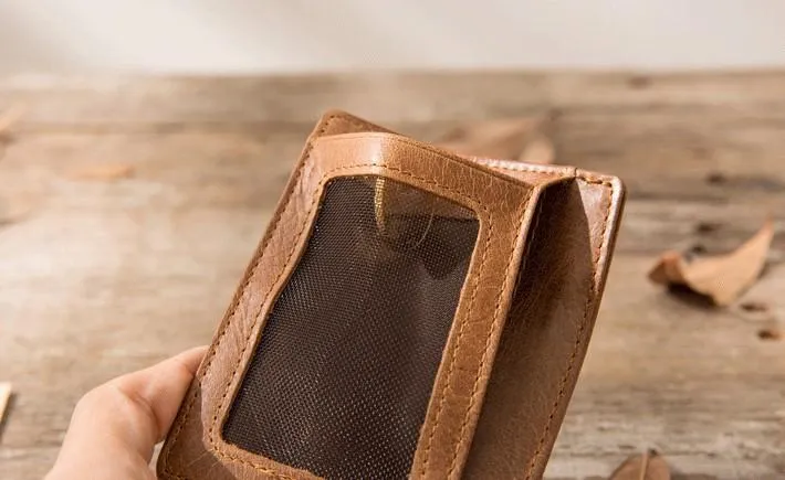 Leather Mens Slim Card Holder Front Pocket Wallets Card Wallet for Men
