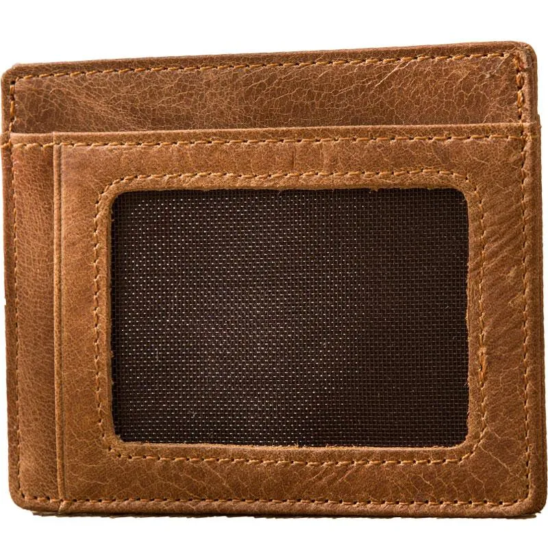 Leather Mens Slim Card Holder Front Pocket Wallets Card Wallet for Men