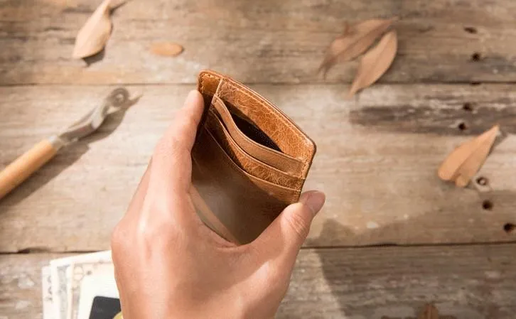 Leather Mens Slim Card Holder Front Pocket Wallets Card Wallet for Men