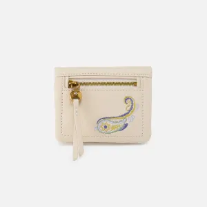 Lumen Mini Wallet In Pebbled Leather - Embroidered Birch