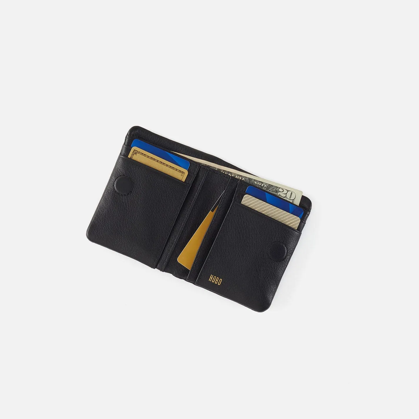 Lumen Mini Wallet In Pebbled Leather - Embroidered Birch
