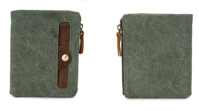 Mens Canvas Small Wallets for men Bifold Cool Men billfold Small Wallet