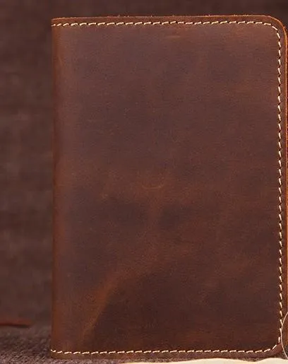 Mens Slim Leather Passport Wallet Bifold Long Passport Wallet Travel Wallet For Men