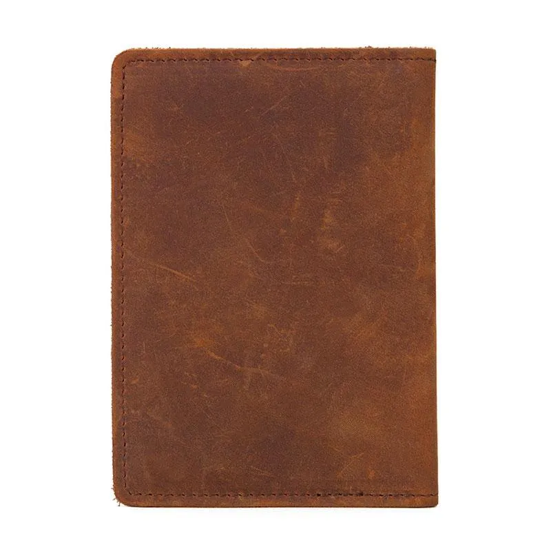 Mens Slim Leather Passport Wallet Bifold Long Passport Wallet Travel Wallet For Men