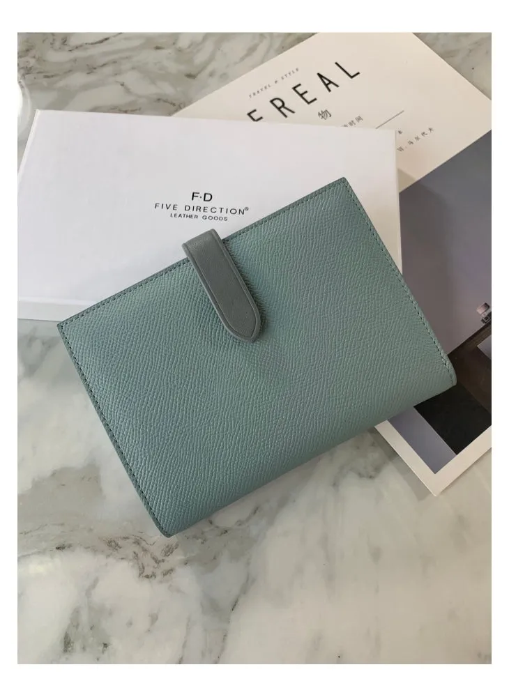 Minimalist Women Orange Vegan Leather Slim Card Wallet Billfold Wallet Slim Passport Wallet Slim Travel Wallet For Women
