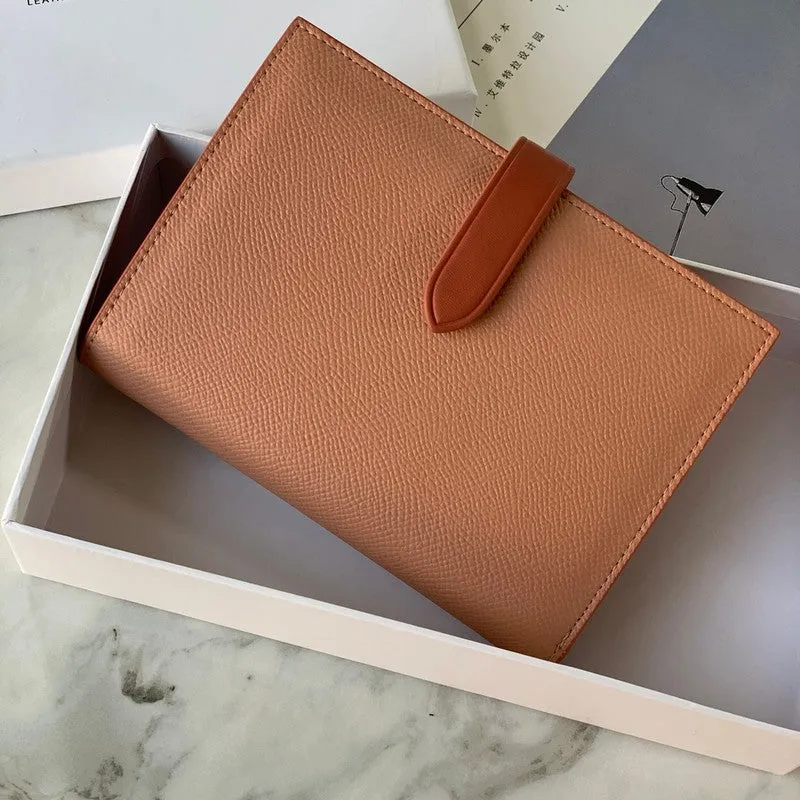 Minimalist Women Orange Vegan Leather Slim Card Wallet Billfold Wallet Slim Passport Wallet Slim Travel Wallet For Women