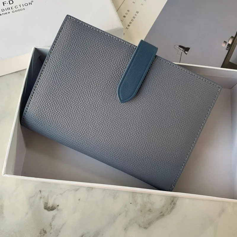Minimalist Women Orange Vegan Leather Slim Card Wallet Billfold Wallet Slim Passport Wallet Slim Travel Wallet For Women
