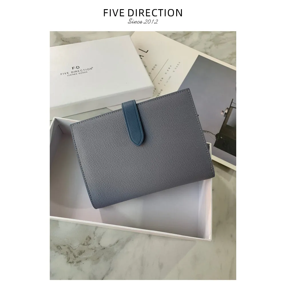 Minimalist Women Orange Vegan Leather Slim Card Wallet Billfold Wallet Slim Passport Wallet Slim Travel Wallet For Women