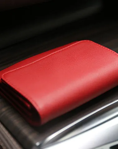 Minimalist Womens Black Leather Billfold Wallet Small Wallet with Coin Pocket Slim Wallet for Ladies